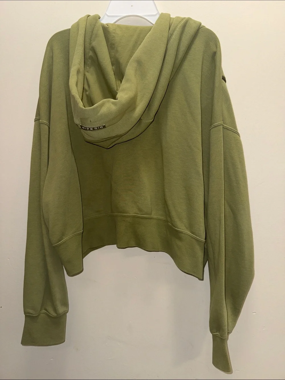 Nike Olive Cropped Zip-Up Hoodie for Women